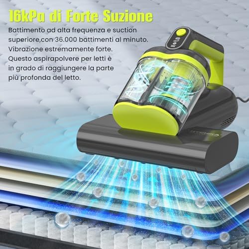  **Pulverizzatore a vuoto per morbieri - 15kPa, antipolveri e muffa con luce UV-C, ultrasonico, 60°C, aria calda, doppio