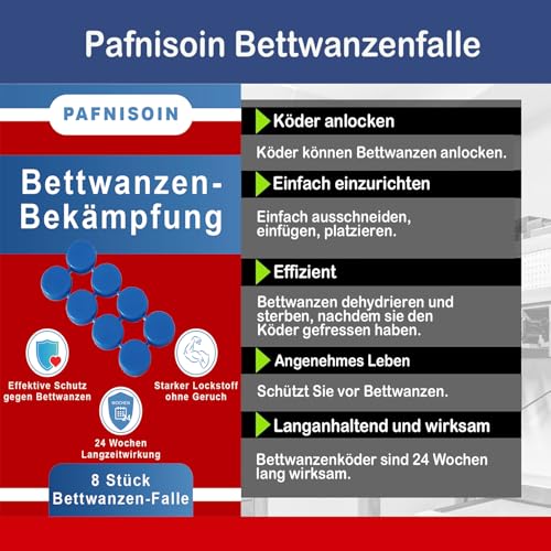  Blocco insetti per pulizia del letto 8 pezzi - trappola per pulsaioni letali - controllo delle pulsaioni notturne
| Tra