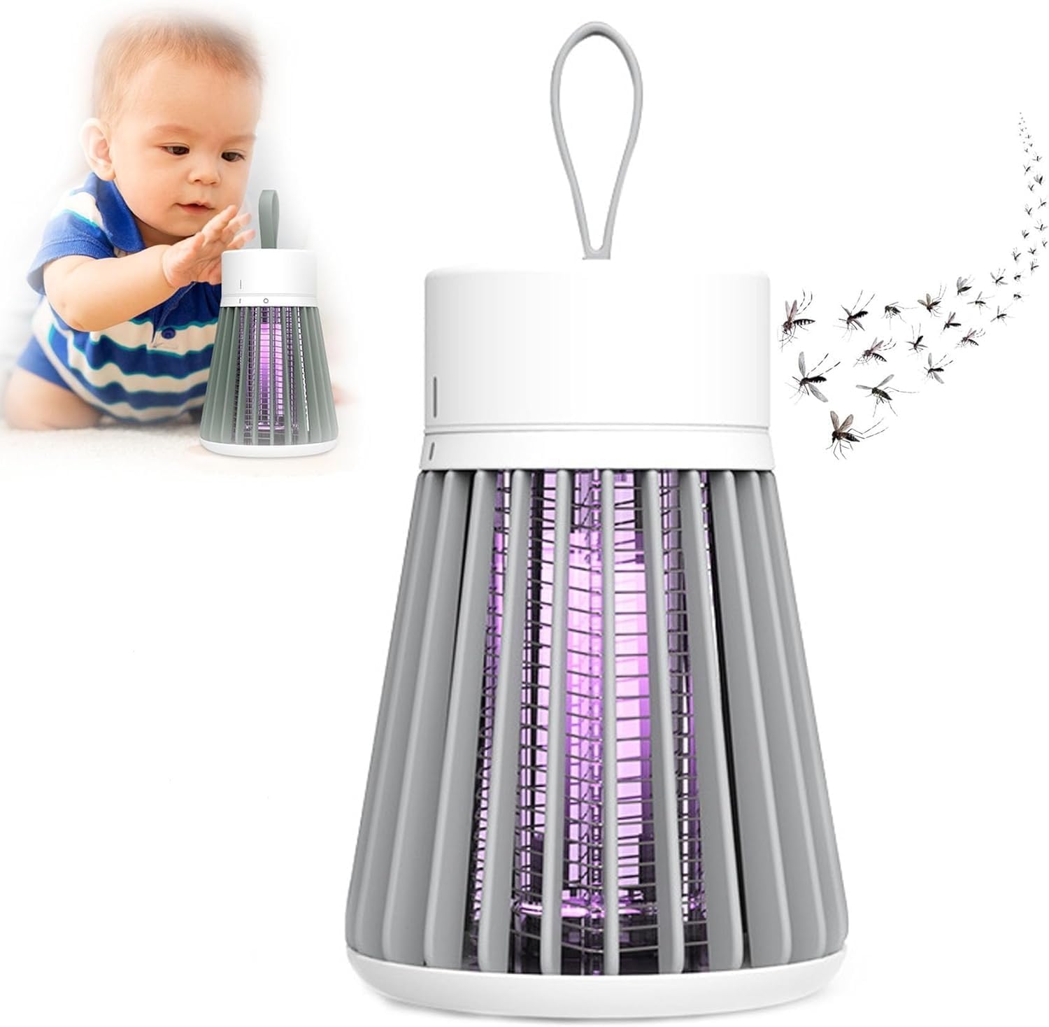  Lampia elettrica antifurto zanzare portatile USB con carica idroresistente, ideale per picnic e bivacco in casa (Colore