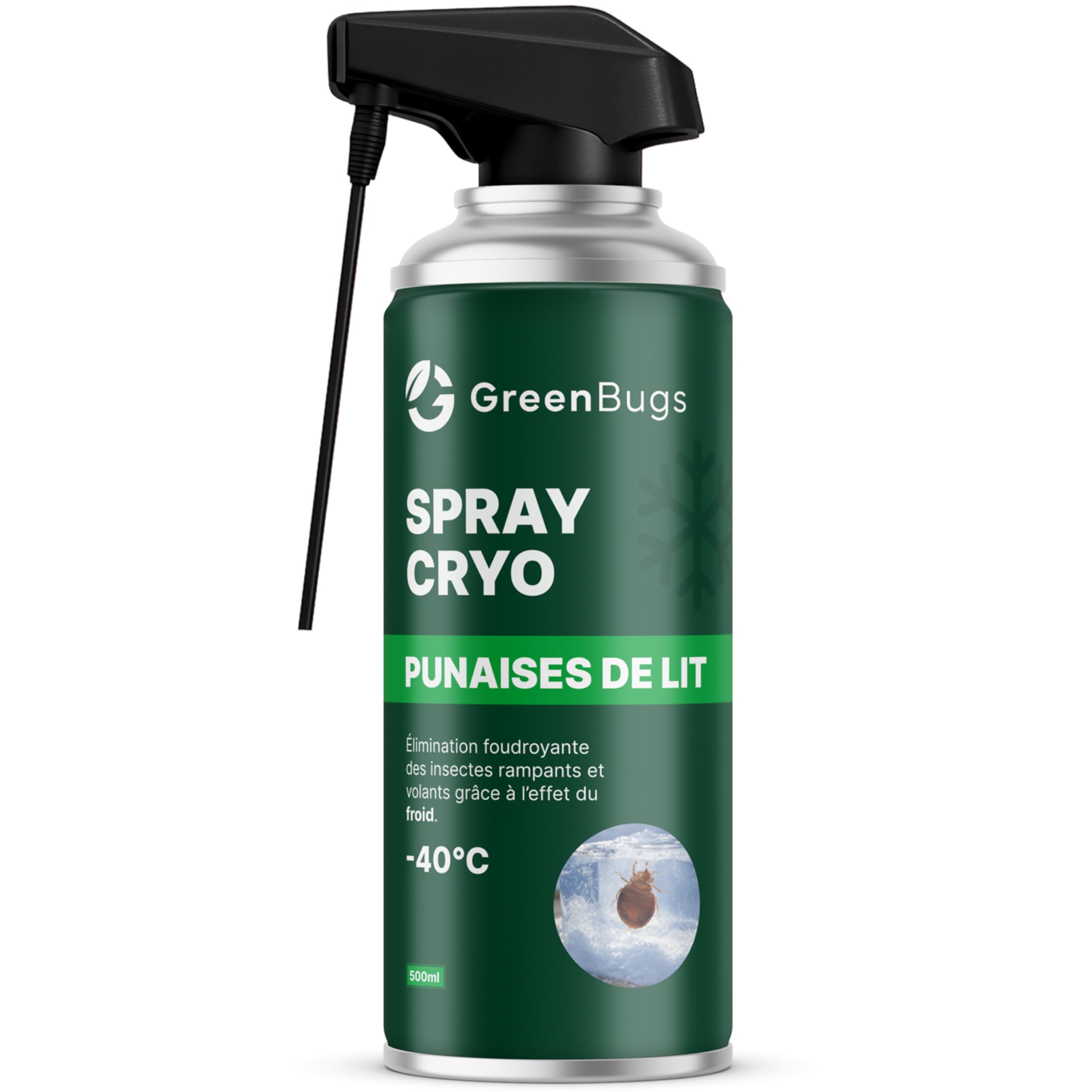  GREENBUGS Cryogenic Bed Bug Spray -40°C 500ml - Efficientmente_elimina_merc ecidi_e_ova
| GREENBUGS Cryogenic Bed Bug S